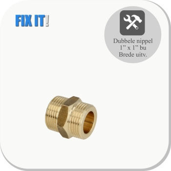 Dubbele nippel 1''x 1'' BU brede uitv.