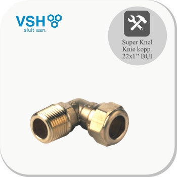 Kniekoppeling 22x1'' BUI Messing
