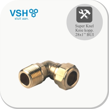 Kniekoppeling 28x1'' BUI Messing