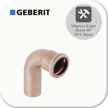 Koper Bocht 90° M/S 28mm