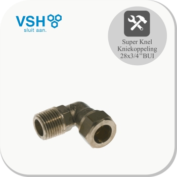 Kniekoppeling 28x3/4'' CO/BU Messing