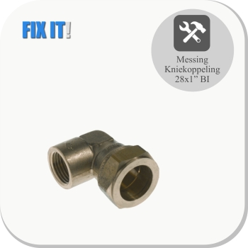 Kniekoppeling messing 28x1 BI