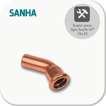 Koper press spiebocht 45° 28x28
