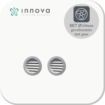 Aluminiumgevelrooster gaas Ø160mm 2st.
