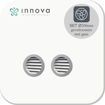 Aluminium gevelrooster gaas Ø200mm 2st.